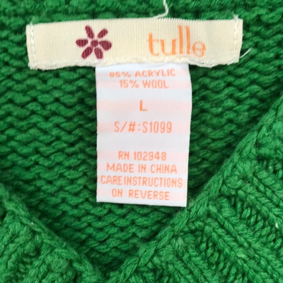 Tulle Wool Sweater , Size Large - Picture 2 of 3